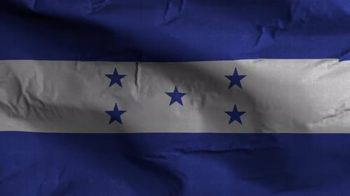 Honduras Flag Waving Realistic Fabric Animation