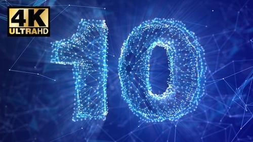 Countdown 10 Sekunden Plexus Abstract Network