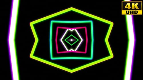 Vibrant Neon Geometric Tunnel Seamless Loop