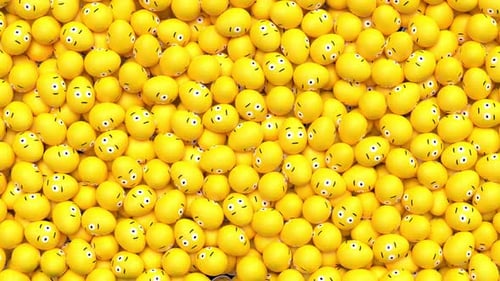 Animated Yellow Faces Filling Screen