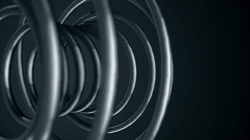 Abstract Metallic Rings Tunnel Loop Background