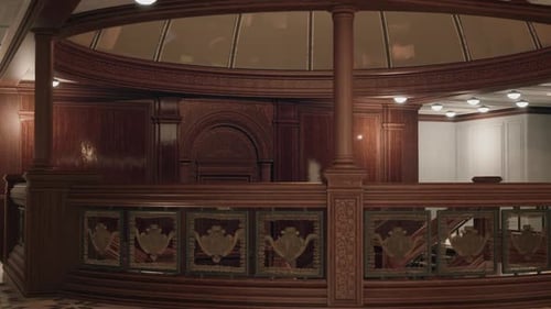 Elegant Retro Grand Interior Hall 3D Animation