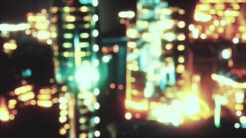Defocused Background of City Night Light Blur Bokeh