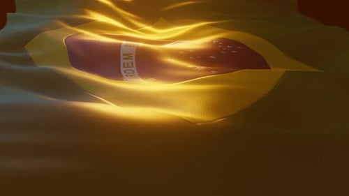 Realistic Waving Brazil National Flag Animation