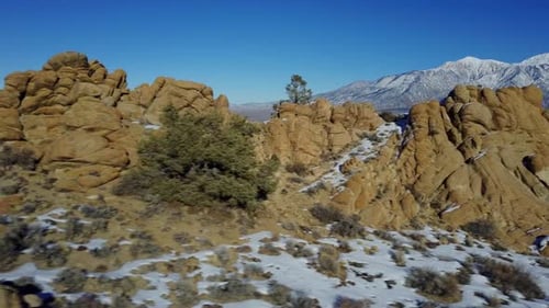 Flying Over Rock Formations