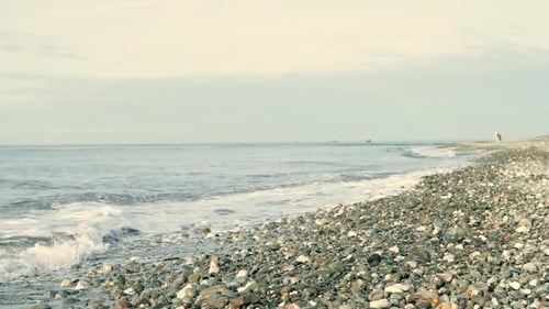 Sea Waves On Beach Pebbles Beautiful Closeup Footage of a Sea Waves Washing Up Beach Pebbles