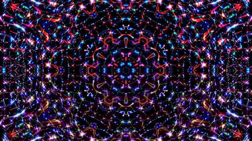 Vibrant Abstract Kaleidoscope Light Pattern Background Loop