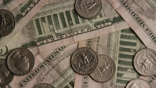 Rotierende Aufnahme der amerikanischen Währung