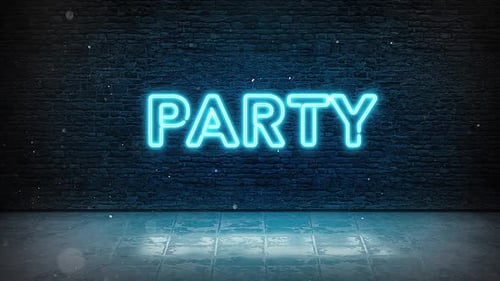 Party Neon Sign Blue