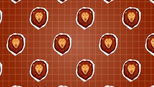 Lion Head Background Cartoon Animation