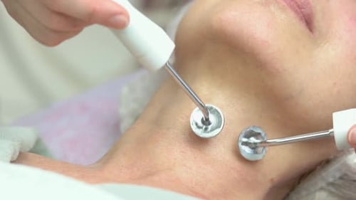 Microcurrent Treatment Close Up Neck