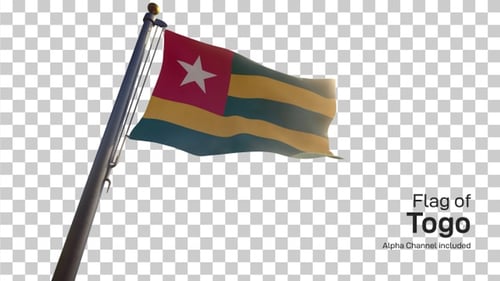 Photorealistic Waving Flag of Togo on Alpha Channel