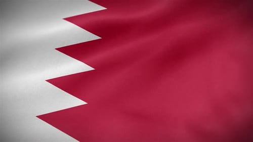 Realistic Waving Flag of Bahrain Background Animation