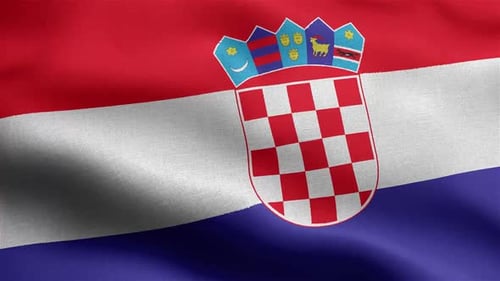 Realistic Waving Flag of Croatia Seamless Loop