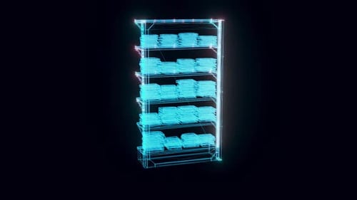 Market Shelf Towels Hologram Rotating Hd