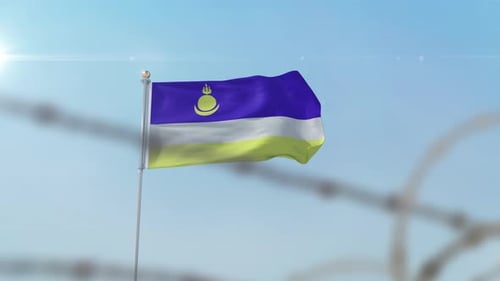 Buryatia Flag Behind Border
