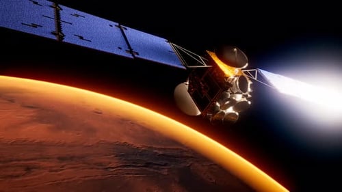 Realistic 3D Animation of a Satellite Orbiting Mars