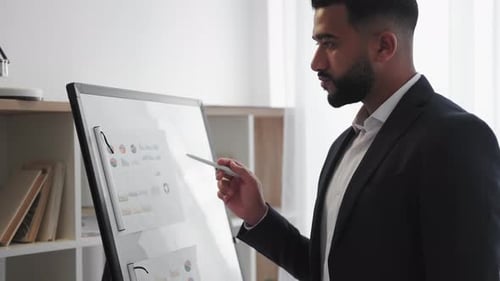 Presentación de oficina Proyecto de trabajo de hombre elegante