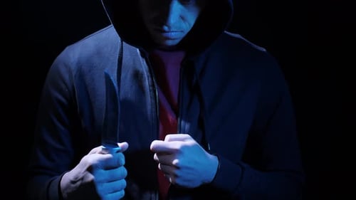 Angry Man with a Knife in His Hand