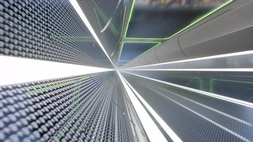 3D Futuristischer Tunnelkorridor Wissenschaft Technologie Konzept