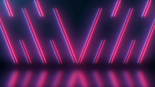 Vibrant Neon V-Shape Lines Animated Background