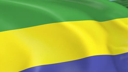 Waving Flag of Gabon Seamless Loop Animation Background