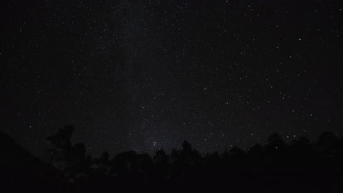Timelapse of Moving Stars in Night Sky