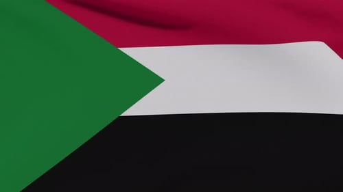 Realistic Waving National Flag of Sudan Animation