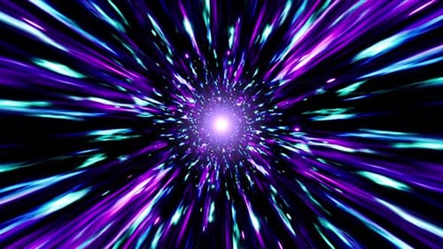 Abstract Light Streaks Hyperspace Tunnel Seamless Loop Background