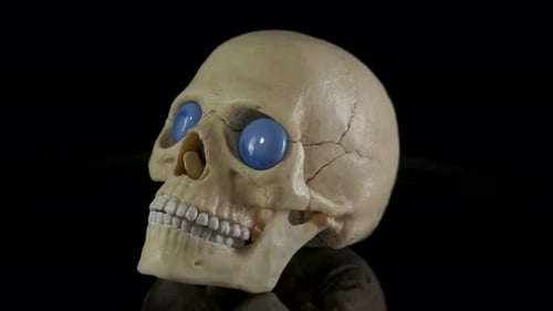 Rotating Skull with Blue Eyes