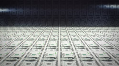 Corporate Money Dollars Printing Loop