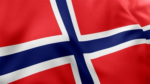 Norway Flag Waving in Wind Animation