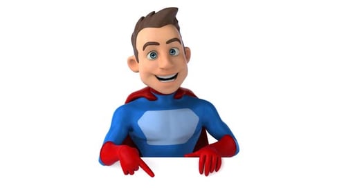 Fun 3D cartoon superhero