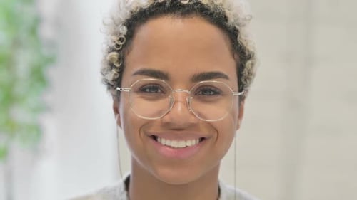 Face Close Up of African Woman Smiling at the Camera
