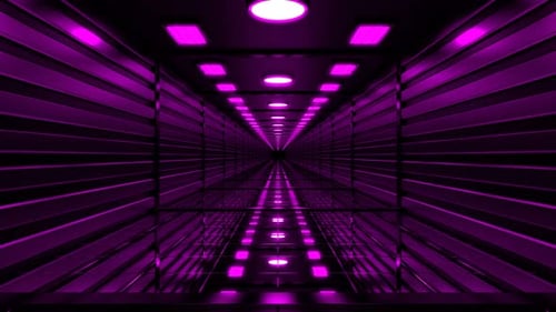 Neon Purple Abstract Light Tunnel Loop Background