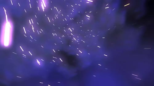 Neon Glowing Particles Hyperspace Motion Background