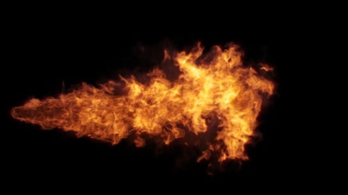 Realistic Horizontal Fire Burst and Explosion Animation