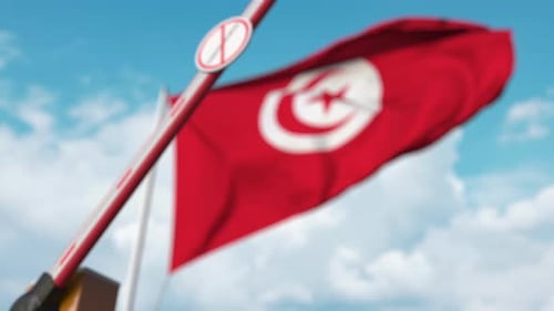 Tunisian Flag Barrier with No Coronavirus Travel Restrictions