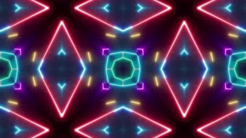 Multi Colored Light Beam Kaleidoscope Vj Background Loop 4K 10