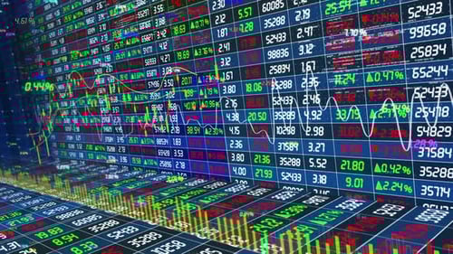 Graphique des données boursières du Nasdaq et graphique de tendance