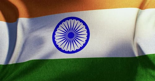 Realistic Waving Flag of India Seamless Loop Background
