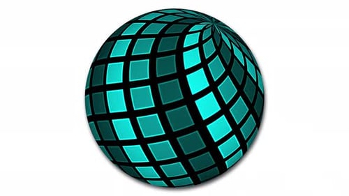 Spinning abstract checkboard sphere animation. Abstract sphere background. Vd 942