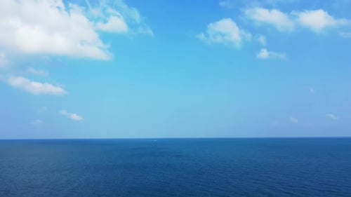 Aerial above texture of luxury seashore beach lifestyle by shallow sea with white sand background of
