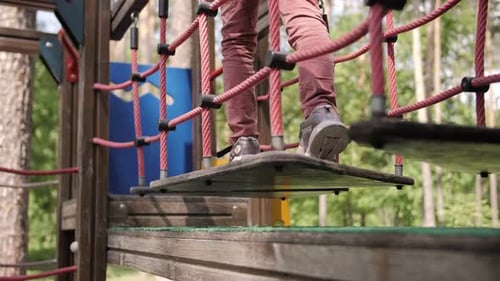 Stylish Girl Play on the Playground in the Park