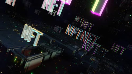 Nft Inscription Over An Abstract City 02