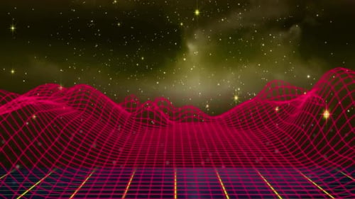 Glowing triangle outline appearing with sky on background