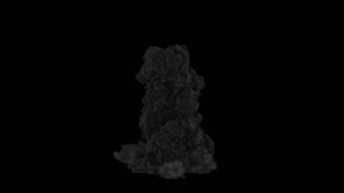 Rising Dark Smoke Cloud Explosion VFX Element