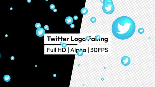Falling Twitter Logo Bubbles Background Animation