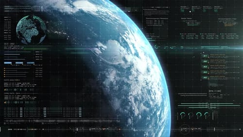 Pantalla frontal holográfica futurista de la Tierra 07