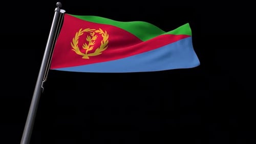 Waving Eritrea Flag Loop Animation